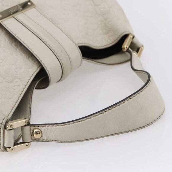 GUCCI Guccissima GG Shoulder Bag Leather White Auth ki6079 - Picture 8 of 16